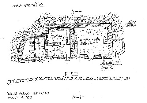 schizzo di progetto: sezione orizzontale della casa